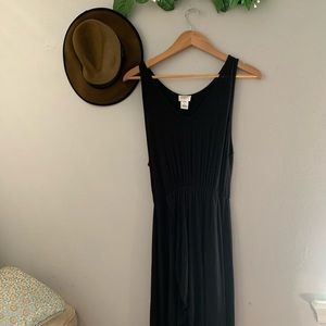 Black maxi dress with height front
